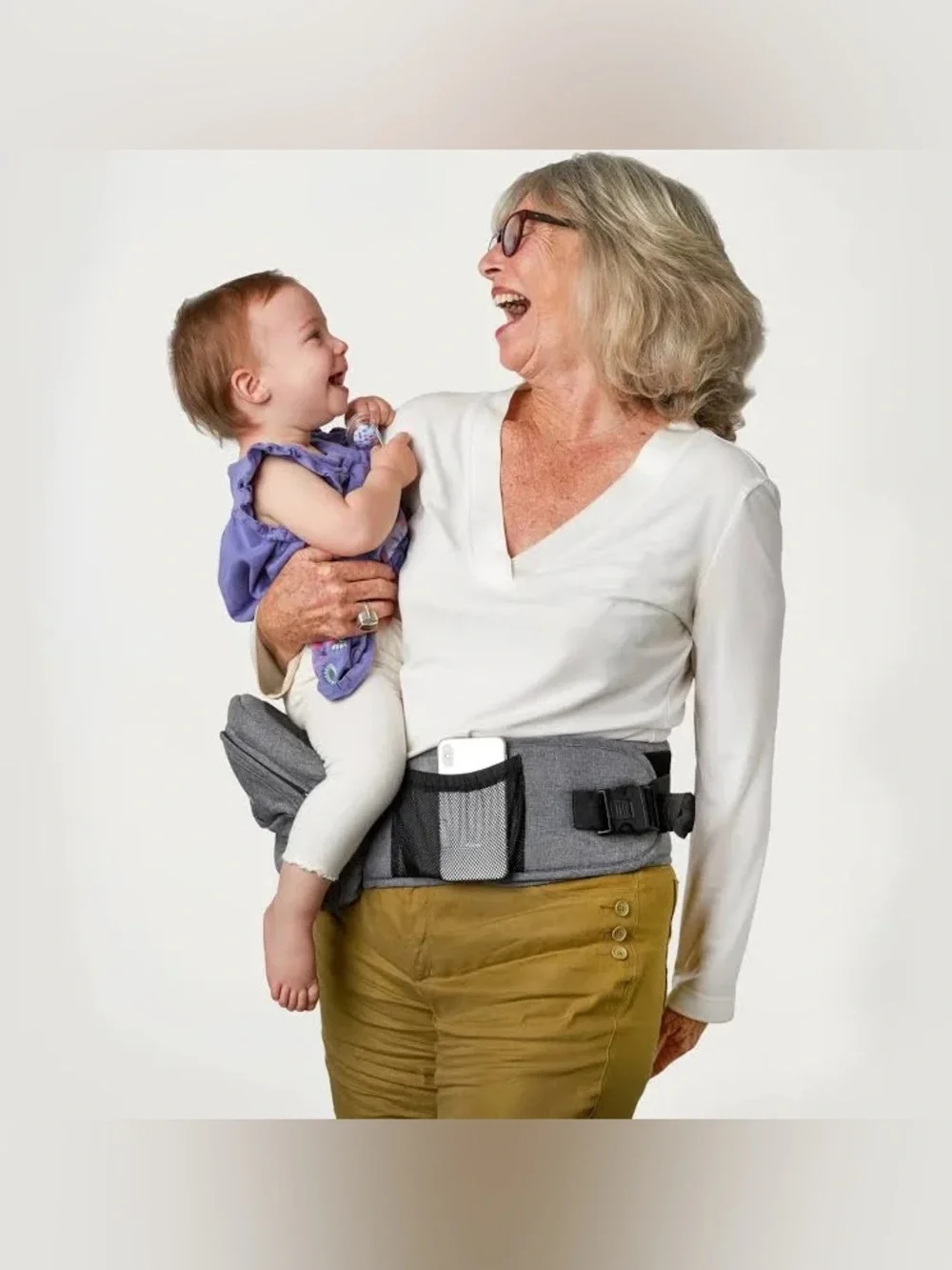 Tushbaby Gray Baby Diaper Bag Backpack